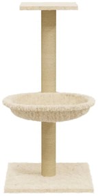 Albero per gatti con palo tiragraffi in sisal crema 74 cm
