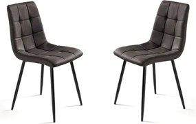 Sedia da cucina in ecopelle Antracite e gambe metallo nere - ARCA 2 sedie