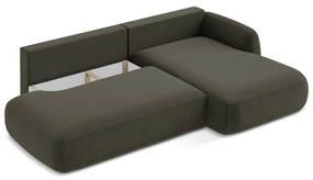 Divano angolare marrone allungabile (con penisola a destra/con chaise lounge) Hale – Makamii