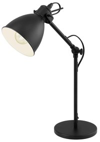 Lampada Da Tavolo Vintage Priddy Acciaio Nero 1 Luce E27