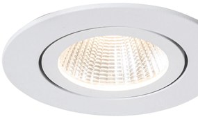 Set di 6 faretti da incasso bianchi 6,8 cm con LED 750 lm dimmerabili IP65 - Gaius
