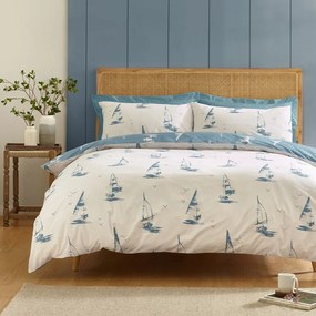 Set copripiumino e federa blu per letto singolo 135x200 cm Salcombe Boats – Catherine Lansfield
