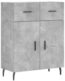 Credenza Grigio Cemento 69,5x34x180 cm in Legno Multistrato