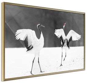 Poster  Bird Date  Cornice Quadri Cornice d'oro, Larghezza x Altezza Home decor 45x30