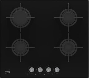 Beko HILG 64220 S Piani cottura a gas da incasso nero - Piano cottura (Built-in, Gas Hobob, Glass, Black, Enamelled, Turntable)