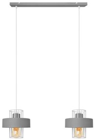 Lampadario a sospensione con filo VOLTA 2xE27/15W/230V grigio