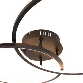 Plafoniera nera 78 cm incl. LED dimmerabile a 3 livelli - Rowin