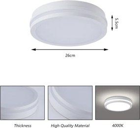 Brilagi - Plafoniera LED da esterno BENE LED/24W/230V diam. 26 cm bianca IP54