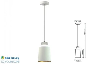 Lampadario Led a Sospensione Coppa Campana in Metallo 7W 4000K Colore Bianco Con Plexiglass SKU-3929