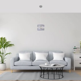 Lampadario a sospensione con filo HELEN 1xE27/15W/230V diametro 20 cm grigio/argento
