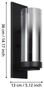 Eglo 44003 - Applique TOOTHILL 1xE27/40W/230V nero