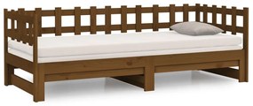 Dormeuse Estraibile Miele 2x(80x200) cm Legno Massello di Pino