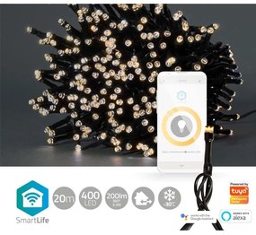 Nedis WIFILX01W400-LED Catena di Natale 400xLED/8 funzioni 25m IP65 Wi-Fi Tuya caldo