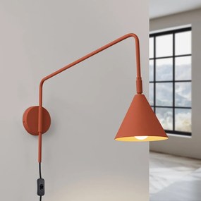Lampada da parete color terracotta con alimentazione a corrente Zylo – Sollux