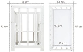 Culla bianca con contenitore e baldacchino 90x45 cm Indibär - Roba