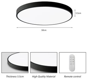 Immax NEO 07249L-Luce LED dimmerabile SEMPLICI 48W/230V Wi-Fi Tuya black+ TC