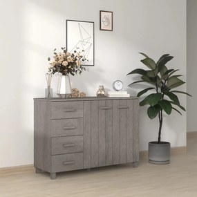 Credenza Hamar Grigio Chiaro 113x40x80cm Legno Massello Di Pino /
