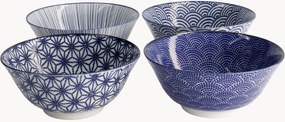 Set di 4 ciotole in porcellana Tayo Nippon Blue