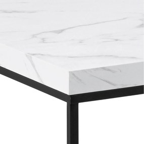 Tavolino bianco con piano in marmo 55x110 cm Barossa - Actona