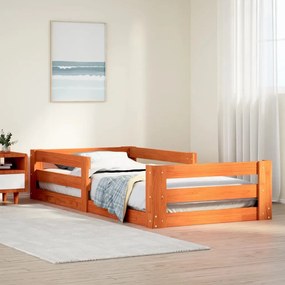 Letto Senza Materasso Marrone Cera 70x140 Cm İn Legno Di Pino /