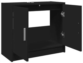 Mobile lavabo nero 63x29x55 cm in truciolato