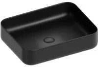 Lavabo d'appoggio rettangolare in ceramica da 50x40 cm nero - Serie Nature cod 82208