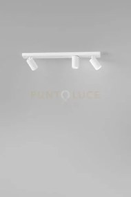 Plafoniera oddy in alluminio colore bianco con 3 faretti tondi d.6c...