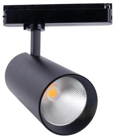 Faro LED 40W Monofase Nero 38°e 60° 130LM/W CRI92 no Flickering Colore Bianco Caldo 2.700K
