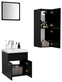 Set mobili da bagno nero in truciolato