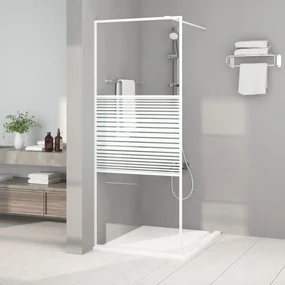 Parete Doccia Walk İn Bianca 80x195 Cm Vetro Trasparente Esg /