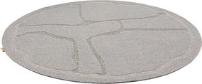 Tappeto rotondo in lana grigia ø 160 cm Morphic Organica - Agnella