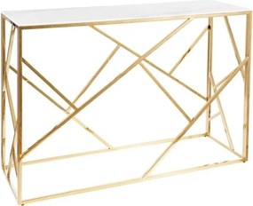 Consolle Escada C II effetto marmo bianco/oro - H78