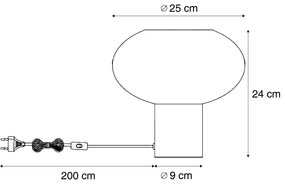 Lampada da tavolo di design in ottone con vetro ambrato - Umbrella