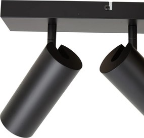 Faretto da soffitto moderno nero 4 luci orientabili - Renna