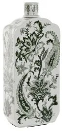 Vaso Home ESPRIT Bianco Verde Porcellana Foglia della pianta 16,5 x 8 x 38 cm