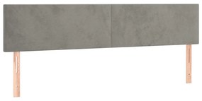 Testiera 2 pz grigio chiaro 90x5x78/88 cm in velluto