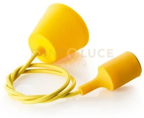 Lampada a sospensione in silicone filo giallo attacco e27
