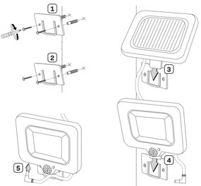 Riflettore LED solare con sensore DUO LED/1W/3,7V 1200 mAh IP44
