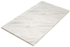 Piatto doccia SENSEA in resina Neo bianco L 70 x L 140 x H 3 cm opaco effetto marmo