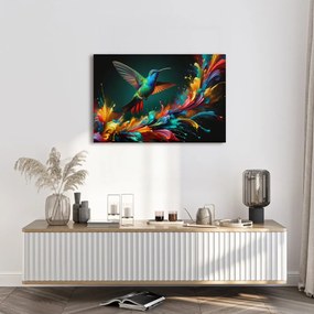 Quadro su tela – Colibrì colorato in volo