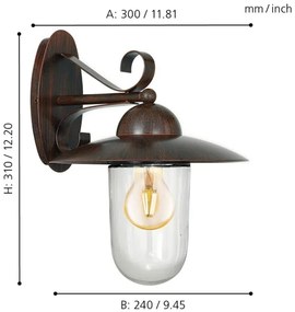 EGLO 83589 - Applique da esterno MILTON 1xE27/60W