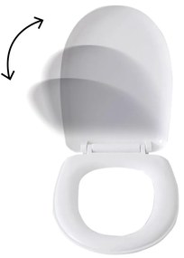 Sedile WC Copriwater Universale In Plastica Forma O Chiusura Morbida Ammortizzata 18'' 415X345mm Distanza Fori 125-180mm