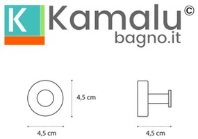 Kamalu - Appendino bagno a muro in acciaio inox finitura bianca opaca | MONDE-B