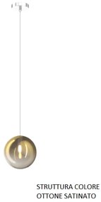 Sospensione ottone sat. 1 luce vetro oro 1184os-s1-or