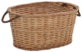 Cesta Per Legna Con Maniglie 56x40x28 Cm Salice Naturale /