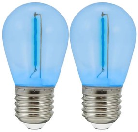 SET 2x Lampadina LED PARTY E27/0,3W/36V blu