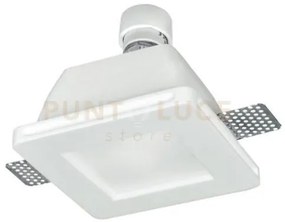 Incasso snow bianco quadrato 1 luce attacco gu10 12x12x6cm in gesso...