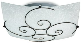 Lampadario Plafoniera Ricciolo Ceiling Lamp Colore Bianco 60W Mis 40 x 40 cm