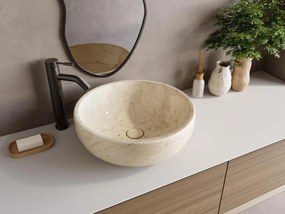 Lavabo da appoggio di marmo Colore Panna -D40 cm - LAVINO