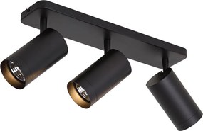 Plafoniera moderna nera 3 luci GU10 70mm - Jeana Luxe